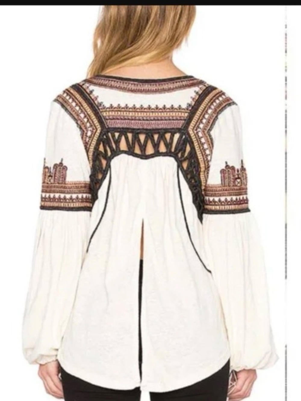 Free People Snow Kisses Blouse in Cream, guc sz M 
FREE PEOPLE - Picture 2 of 9